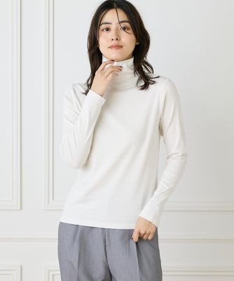 I.T.'S. INTERNATIONAL（Women）/イッツインターナショナル 長袖ハイネックプルオーバー《スビン綿MIXフライス》(1050190103) 11ライトグレー トップス【三越伊勢丹/公式】