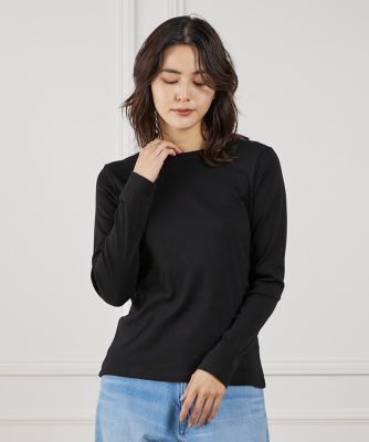 I.T.'S. INTERNATIONAL（Women）/イッツインターナショナル 長袖クルーネックプルオーバー《スビン綿MIXフライス》(1050190104) 10クロ トップス【三越伊勢丹/公式】