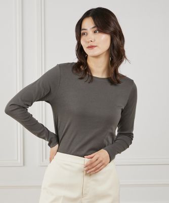 I.T.'S. INTERNATIONAL（Women）/イッツインターナショナル 長袖クルーネックプルオーバー《スビン綿MIXフライス》(1050190104) 13グレー トップス【三越伊勢丹/公式】