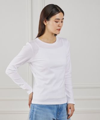 I.T.'S. INTERNATIONAL（Women）/イッツインターナショナル 長袖クルーネックプルオーバー《スビン綿MIXフライス》(1050190104) 20シロ トップス【三越伊勢丹/公式】