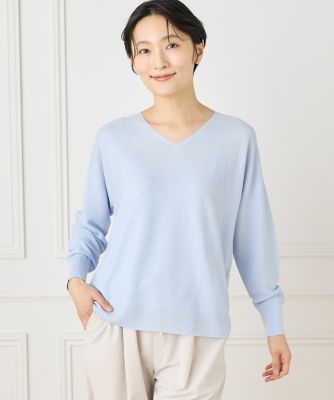 ホールガーメントＶネックニット《Ｃｕｏｏ》（１０５１１７００１１）