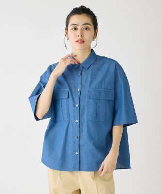 ＜I.T.’S. INTERNATIONAL（Women）＞ライトデニムワークポケットシャツ（１０５２１８１０３８）