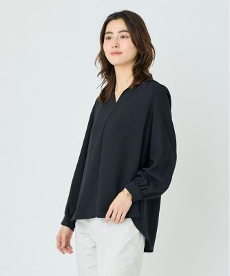 バックサテンスタンドカラーブラウス（１０５２１８２０２９）
