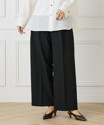 I.T.'S. INTERNATIONAL（Women）/イッツインターナショナル タックワイドパンツ《TRストレッチ》(1053161010) 10クロ パンツ・ズボン【三越伊勢丹/公式】