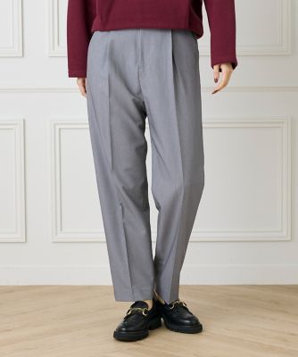 I.T.'S. INTERNATIONAL（Women）/イッツインターナショナル タックテーパードパンツ《TRストレッチ》(1053161011) 14ライトグレー パンツ・ズボン【三越伊勢丹/公式】