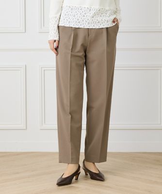 I.T.'S. INTERNATIONAL（Women）/イッツインターナショナル タックテーパードパンツ《TRストレッチ》(1053161011) 43チャイロ パンツ・ズボン【三越伊勢丹/公式】