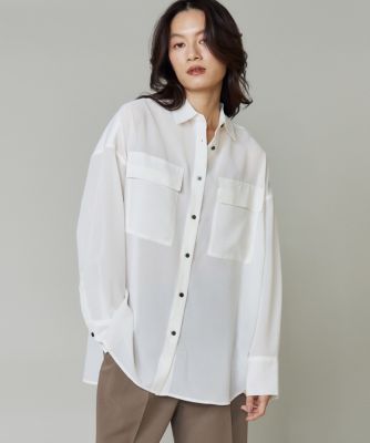 I.T.'S. INTERNATIONAL（Women）/イッツインターナショナル オーバーサイズシアーシャツ(1053181006) 21シロ トップス【三越伊勢丹/公式】