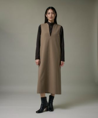 カーブカラーワンピース《ウーリッシュフラノライト