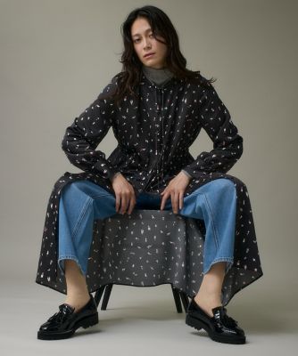 I.T.'S. INTERNATIONAL（Women）/イッツインターナショナル ブラッシュドットプリントワンピース(1054121030) 10クロ ワンピース・ドレス【三越伊勢丹/公式】