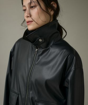 IENA フェイクレザーブルゾン SLOBE IENA フェイクレザーブルゾン フリーサイズ ブラック