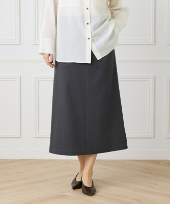 I.T.'S. INTERNATIONAL（Women）/イッツインターナショナル イージースカート《ウーリッシュフラノライト》(1054152029) 12ライトグレー ロングスカート【三越伊勢丹/公式】