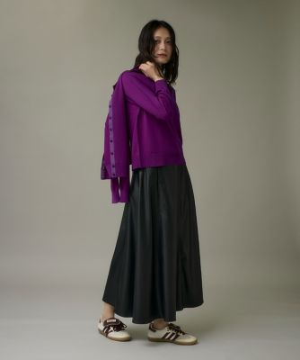 ソフトフェイクレザーフレアスカート（1054152033