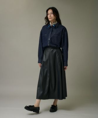 ソフトフェイクレザーフレアスカート（1054152033） | I.T.