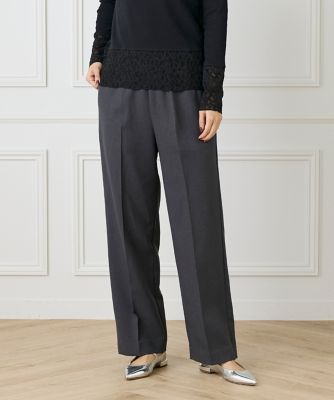 I.T.'S. INTERNATIONAL（Women）/イッツインターナショナル イージーストレートパンツ《ウーリッシュフラノライト》(1054161028) 12ライトグレー パンツ・ズボン【三越伊勢丹/公式】