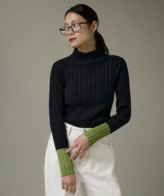 I.T.'S. INTERNATIONAL（Women）/イッツインターナショナル 変則リブハイネックプルオーバー《SMART CLEAN》(1054170014) 10クロ トップス【三越伊勢丹/公式】