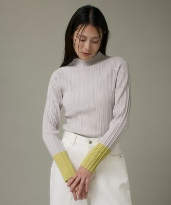 I.T.'S. INTERNATIONAL（Women）/イッツインターナショナル 変則リブハイネックプルオーバー《SMART CLEAN》(1054170014) 11ライトグレー トップス【三越伊勢丹/公式】