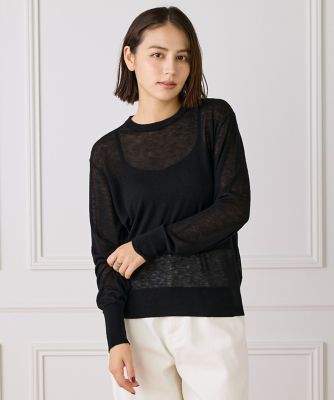 I.T.'S. INTERNATIONAL（Women）/イッツインターナショナル クルーネックニットプルオーバー《Melty air wool》(1054170021) 10クロ トップス【三越伊勢丹/公式】