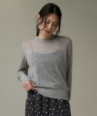 ＜I.T.’S. INTERNATIONAL（Women）＞クルーネックニットプルオーバー《Ｍｅｌｔｙ　ａｉｒ　ｗｏｏｌ》（１０５４１７００２１）