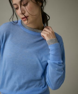 I.T.'S. INTERNATIONAL（Women）/イッツインターナショナル クルーネックニットプルオーバー《Melty air wool》(1054170021) 61アオ トップス【三越伊勢丹/公式】