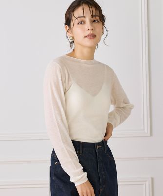 I.T.'S. INTERNATIONAL（Women）/イッツインターナショナル モックネックリブニット《Melty air wool》(1054170024) 21シロ トップス【三越伊勢丹/公式】
