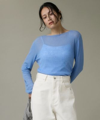 I.T.'S. INTERNATIONAL（Women）/イッツインターナショナル モックネックリブニット《Melty air wool》(1054170024) 61アオ トップス【三越伊勢丹/公式】