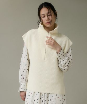 I.T.'S. INTERNATIONAL（Women）/イッツインターナショナル ハーフジップニットジレ(1054170031) 21シロ トップス【三越伊勢丹/公式】