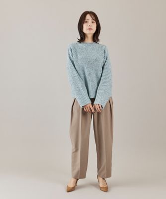 ルネ♡ロールカラー ニット カラーネップ畦編みロールネックプルオーバー（1054170050