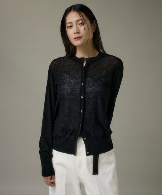 I.T.'S. INTERNATIONAL（Women）/イッツインターナショナル クルーネックニットカーディガン《Melty air wool》(1054178020) 10クロ トップス【三越伊勢丹/公式】