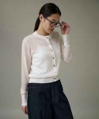 ＜I.T.’S. INTERNATIONAL（Women）＞クルーネックニットカーデ《Ｍｅｌｔｙ　ａｉｒ　ｗｏｏｌ》（１０５４１７８０２０）