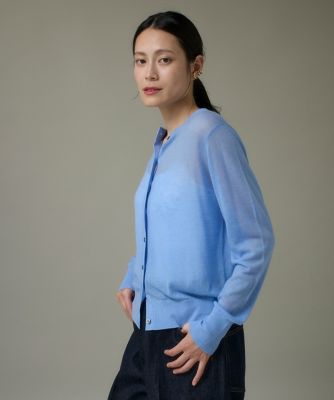 I.T.'S. INTERNATIONAL（Women）/イッツインターナショナル クルーネックニットカーディガン《Melty air wool》(1054178020) 61アオ トップス【三越伊勢丹/公式】