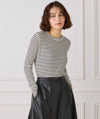 I.T.'S. INTERNATIONAL（Women）/イッツインターナショナル ランダムテレコクルーネックプルオーバー(1054190017) 97クロ トップス【三越伊勢丹/公式】