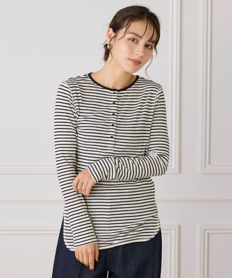 I.T.'S. INTERNATIONAL（Women）/イッツインターナショナル ランダムテレコヘンリーネックプルオーバー(1054190018) 97クロ トップス【三越伊勢丹/公式】