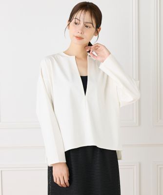 I.T.'S. INTERNATIONAL（Women）/イッツインターナショナル コットンポンチキーネックオーバーカットソー(1054190026) 21シロ トップス【三越伊勢丹/公式】