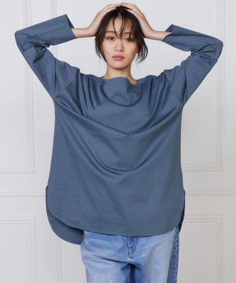 新品ODEUR変形ネックロングカットソーS コットンポンチラウンドテールロングカットソー（1054190027