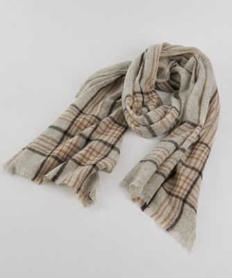 ＜I.T.’S. INTERNATIONAL（Women）＞エアリーウールチェック大判ストール（１０５４２８３００６）