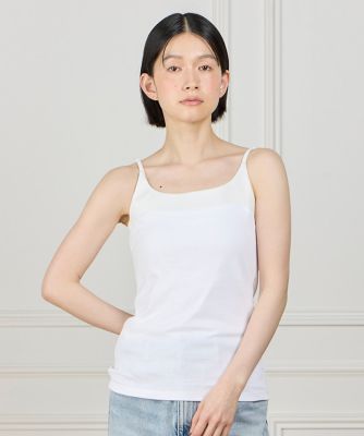 ＜I.T.’S. INTERNATIONAL（Women）＞サテン切り替えキャミソール《スビン綿ＭＩＸフライス》（１０６０１９０００６）