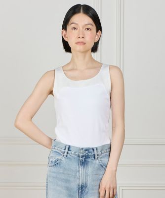＜I.T.’S. INTERNATIONAL（Women）＞サテン切り替えタンクトップ《スビン綿ＭＩＸフライス》（１０６０１９０００８）
