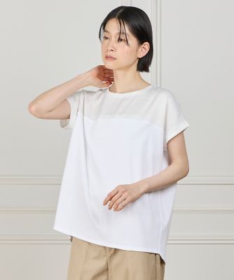 ＜I.T.’S. INTERNATIONAL（Women）＞サテン切り替えドルマンプルオーバー《スビン綿ＭＩＸフライス》（１０６０１９００１１）