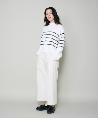 ENFOLD◎切り替えニットプルオーバー ニット カットソー 白 お洒落 もっちり滑らか】袖口フェザー切替ニットプルオーバー - ベルーナ【公式】