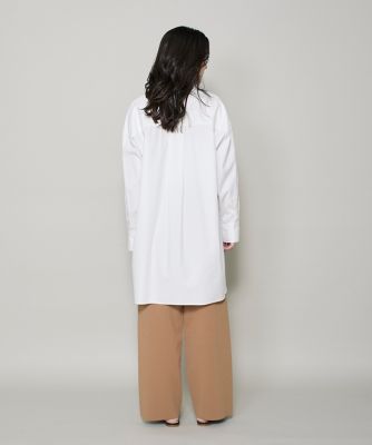 【新品】  jonnlynx / ジョンリンクス | Long shirts スタンドカラー コットン ロングシャツ | M | ホワイト | レディース スタンドカラーオックスロングシャツ（1061182021） | I.T.