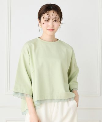 SAISON DE PAPILLON シアードッキング カットソー プルオーバー SAISON DE PAPILLON（セゾンドパピヨン） ニット セーター シア