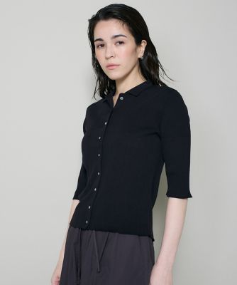 ＜I.T.’S. INTERNATIONAL（Women）＞ハーフスリーブポロ襟リブニット（１０６２１７００１９）