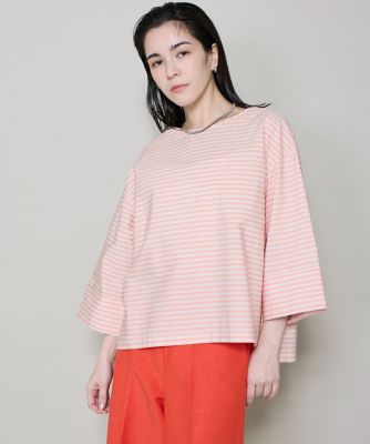 ＜I.T.’S. INTERNATIONAL（Women）＞７分袖ボーダーＴブラウス（１０６２１８２０１２）