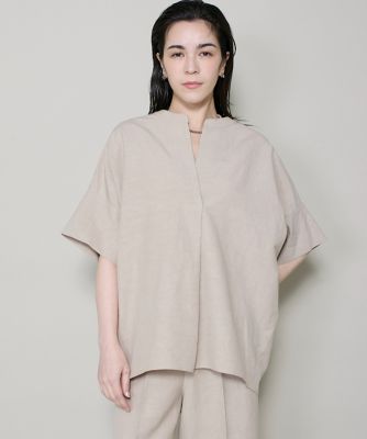 リネンオーバーサイズスキッパーシャツ｜華奢見え叶うオーバーサイズ 
