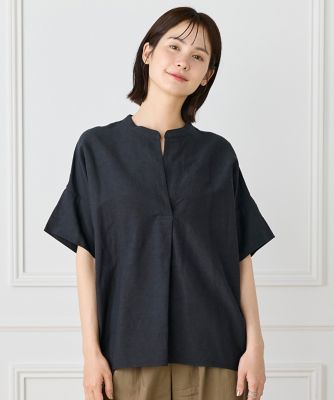 リネンオーバーサイズスキッパーシャツ｜華奢見え叶うオーバーサイズ