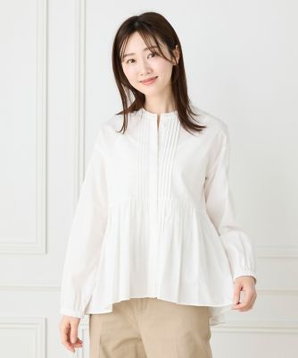 Yuka Yamamoto　MOUSSY☆ スタンドカラーペプラムブラウス セール】スタンドカラー ペプラム ブラウス（シャツ/ブラウス）｜green