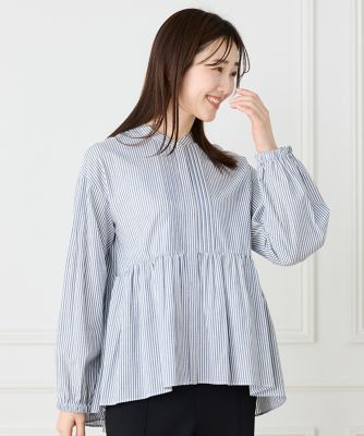 Yuka Yamamoto　MOUSSY☆ スタンドカラーペプラムブラウス スタンドカラーペプラムブラウス（1062182028） | I.T.'S