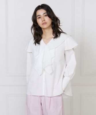 ＜I.T.’S. INTERNATIONAL（Women）＞《コラボＳＴＯＲＹ》フリルシャツ（１０６２１８２０３１）