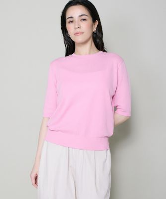 ＜I.T.’S. INTERNATIONAL（Women）＞ハーフスリーブクルーネックニット《ガスコットン》（１０６２１９００２５）