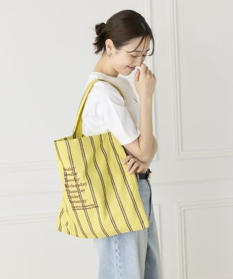 プ*）様 la BIEN AIMÉE ストライプショルダーバッグイエロー ストライプファブリックワンショルダーバッグ《beej